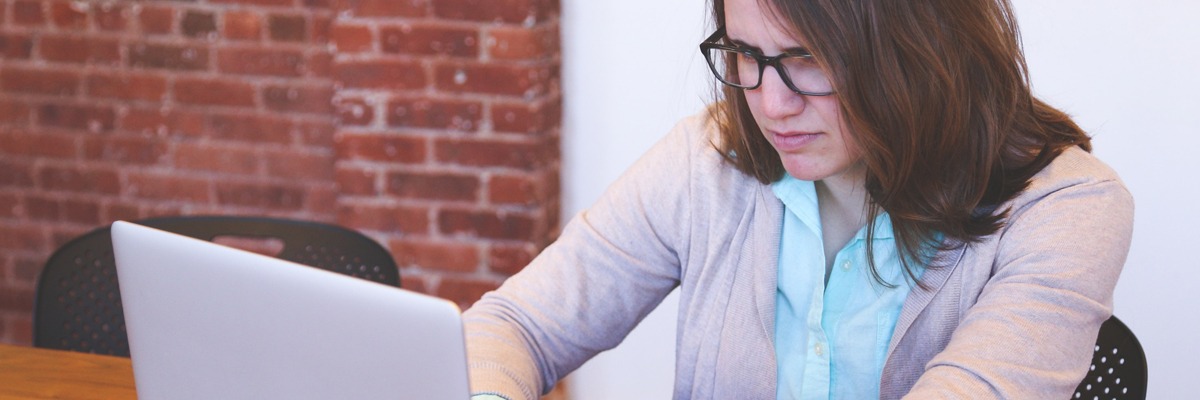 woman working on laptop