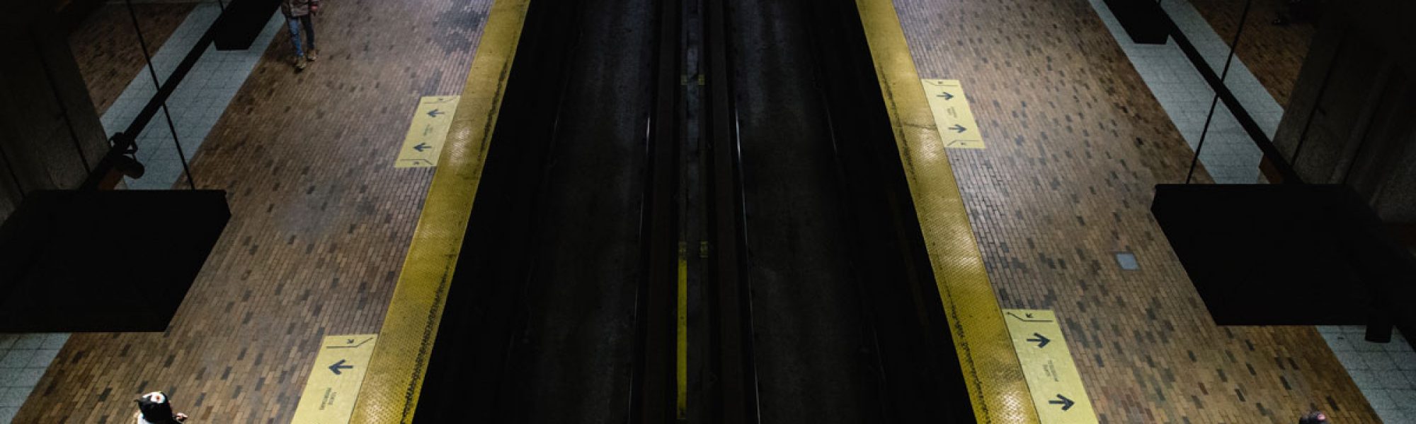 empty train platform aerial view